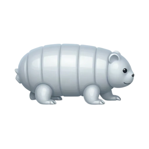 Magnified tardigrade with segmented body and eight short clawed legs