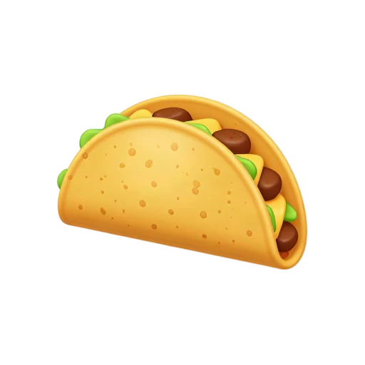 Crunchy taco shell wrapped by soft tortilla with beans