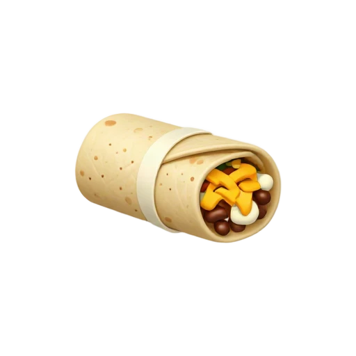 Burrito cutaway showing five layers of filling