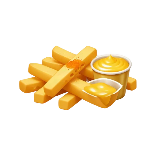Seasoned straight-cut fries with a cup of nacho cheese