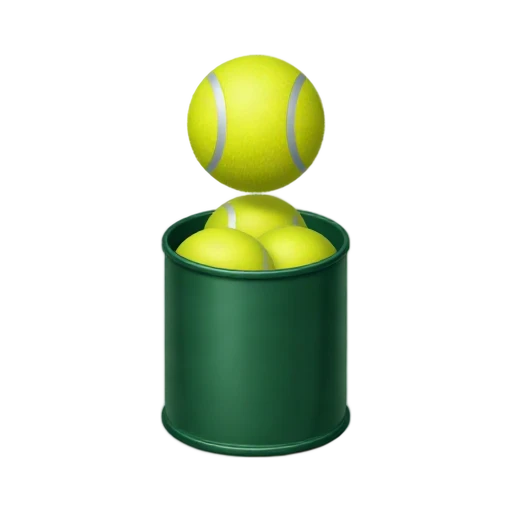 Tennis balls in an open metal can