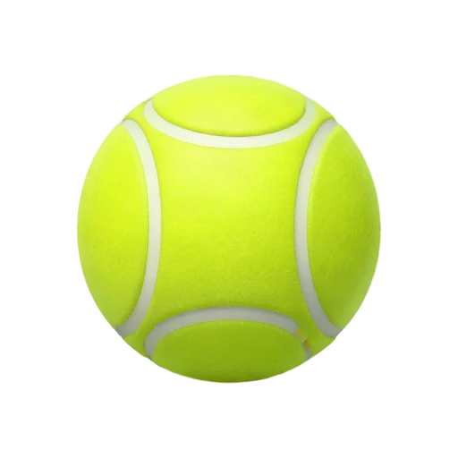 Yellow tennis ball with white seams