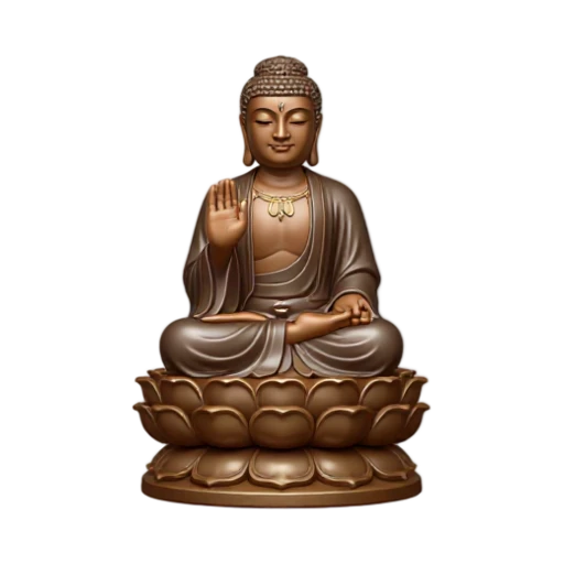 seated bronze Buddha statue and lotus pedestal, depicting Tian Tan Buddha.