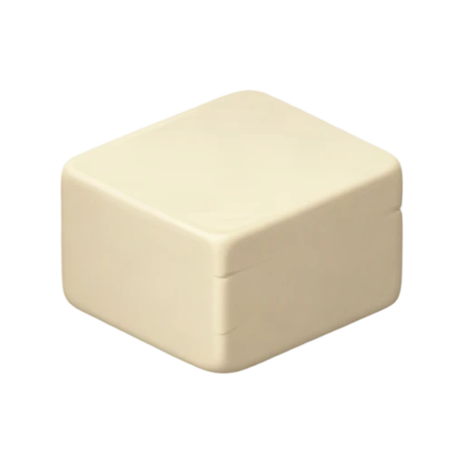 Fresh tofu block with smooth ivory sides