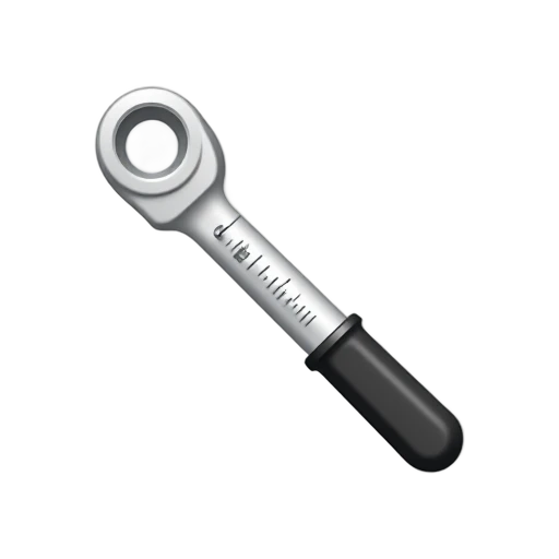 Torque Wrench with round ratchet head and long graduated adjustment handle