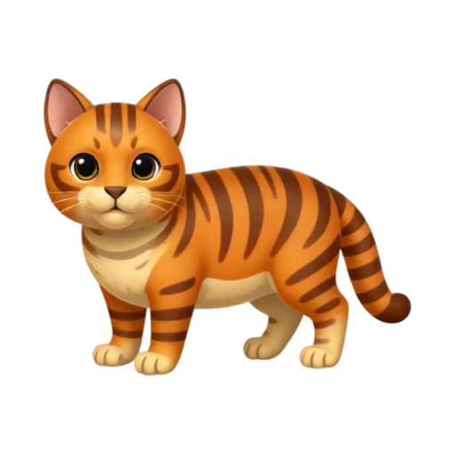 Orange Toyger cat with bold dark vertical stripes