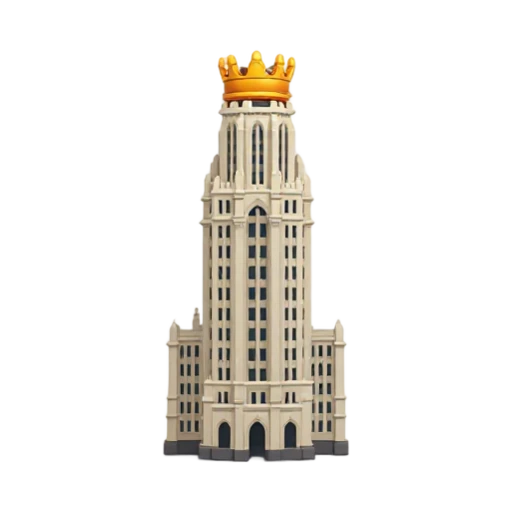 Gothic stone skyscraper and ornate crown, depicting Tribune Tower Chicago.