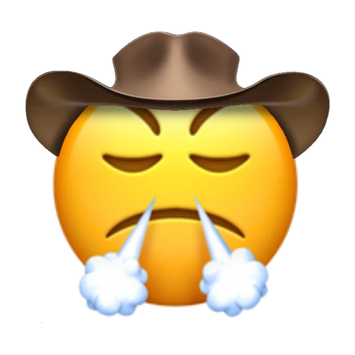 Triumphant Cowboy on a transparent background with a brown cowboy hat.
