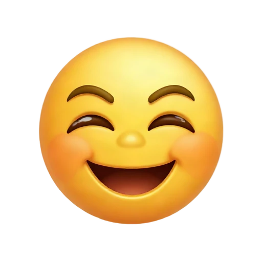 Yellow face with puffed cheeks trying not to laugh