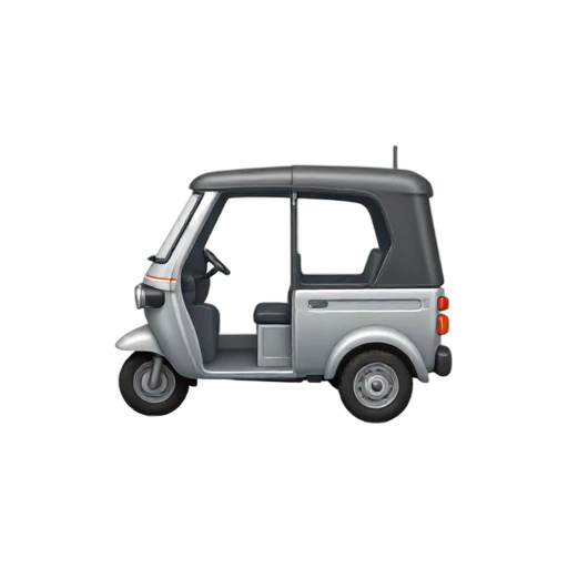 Tuk-Tuk with small covered passenger cabin and single front wheel