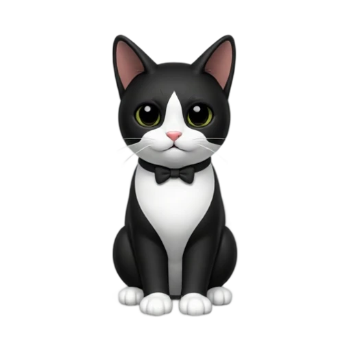 Black and white tuxedo cat emoji