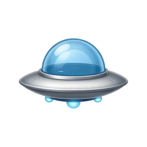 Silver UFO flying saucer