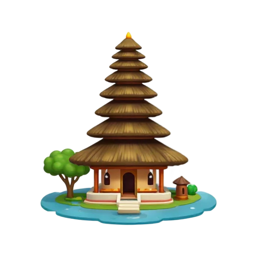 tiered meru shrine and calm lake setting, depicting Ulun Danu Beratan Temple.