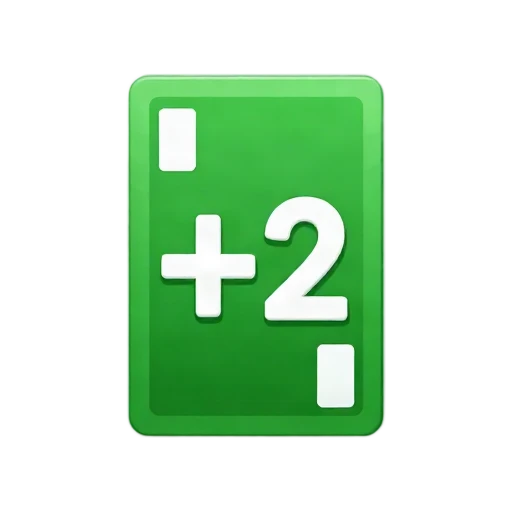 Green UNO Draw Two card with a white plus-two symbol