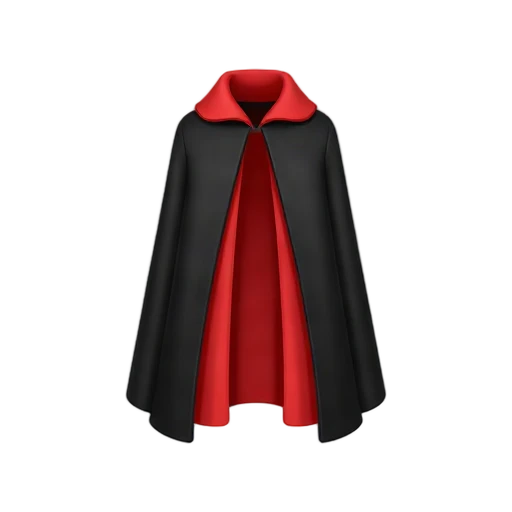 Vampire cape with high red collar and flowing black outer fabric