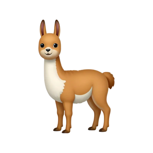 Slender vicuña with white chest bib emoji