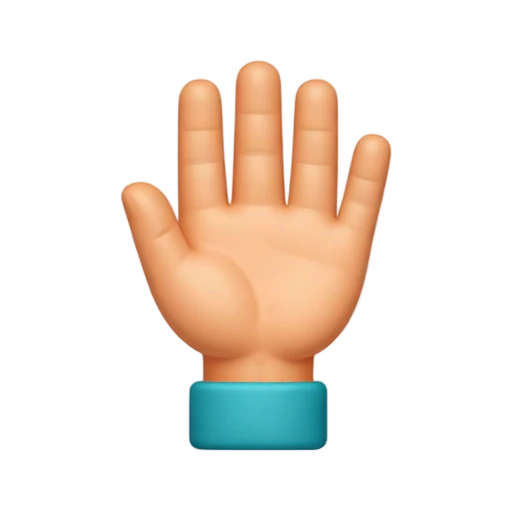 Open hand waving with palm forward