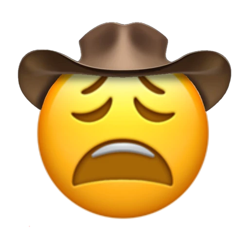 Weary Cowboy on a transparent background with a brown cowboy hat.