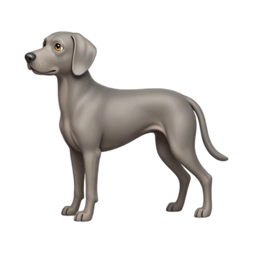 Silver gray Weimaraner standing