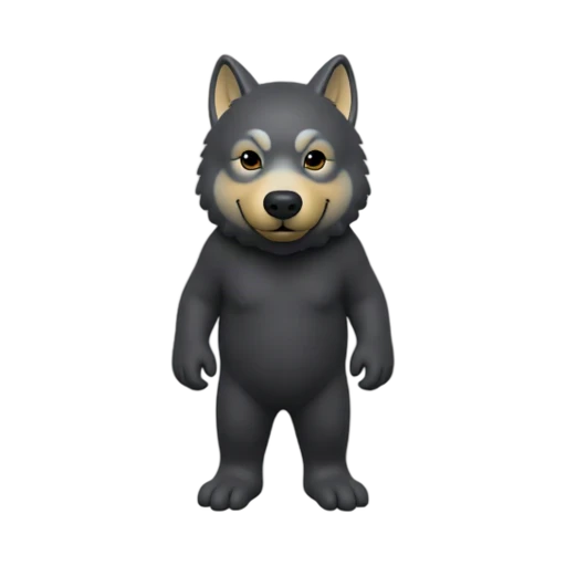 Werewolf with wolf muzzle, pointed ears, and clawed hands