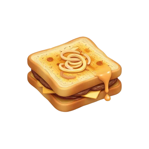 Sourdough patty melt with grilled onions emoji