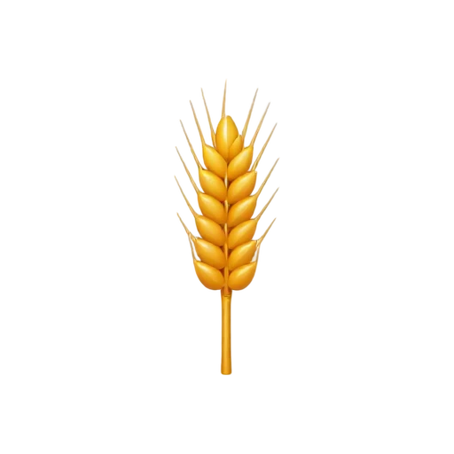 Wheat Stalk with golden grain head and long thin awns