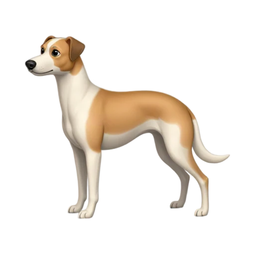 Fawn and white Whippet standing