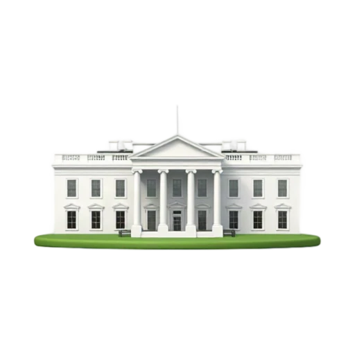 White House facade with central columned portico