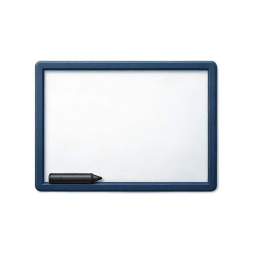 Blank classroom whiteboard and marker emoji