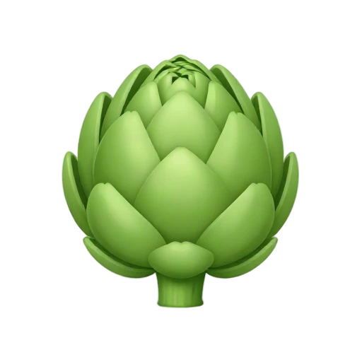 Whole green artichoke vegetable emoji