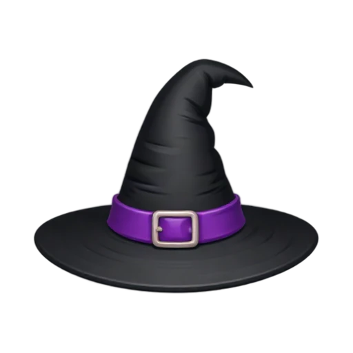 Black witch hat with purple band
