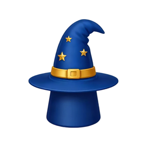 Blue wizard hat with gold stars