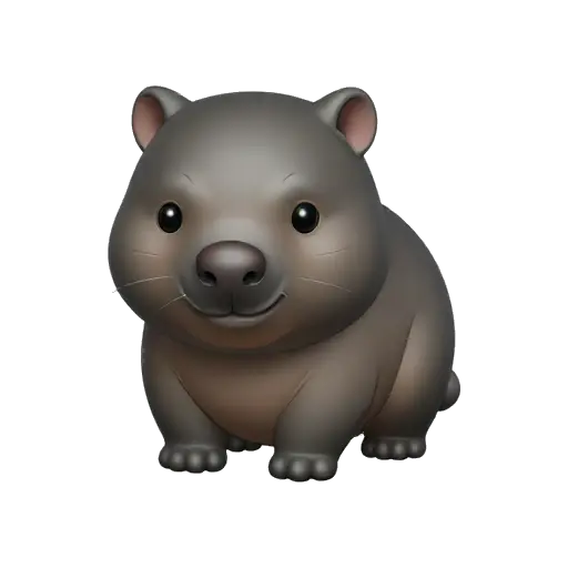 Gray-brown wombat standing