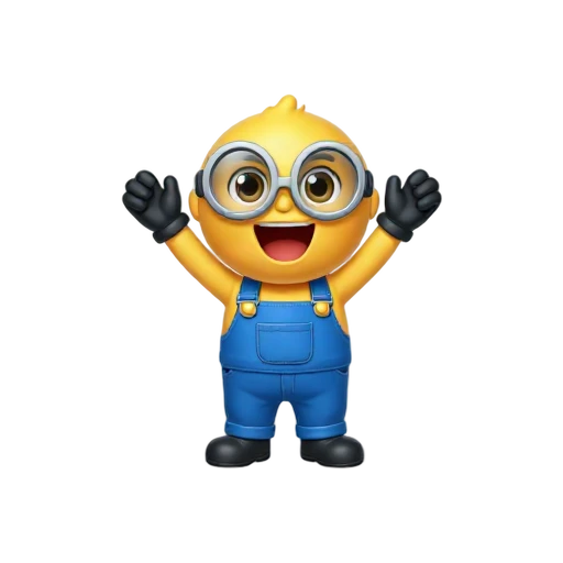Yellow one-eyed character cheering emoji