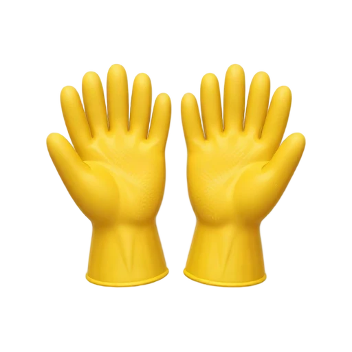 Pair of yellow rubber gloves