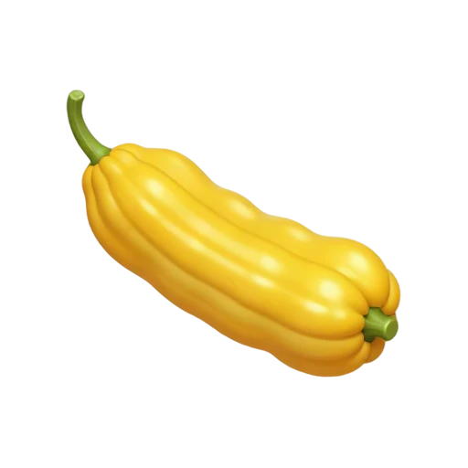 Bright yellow crookneck summer squash with tapered neck