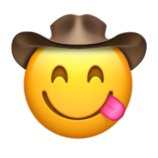 Yummy Cowboy on a transparent background with a brown cowboy hat.