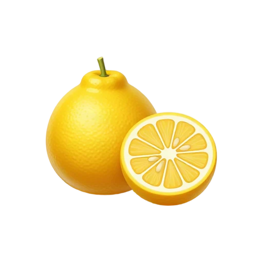 Yellow dimpled yuzu citrus fruit and cut half