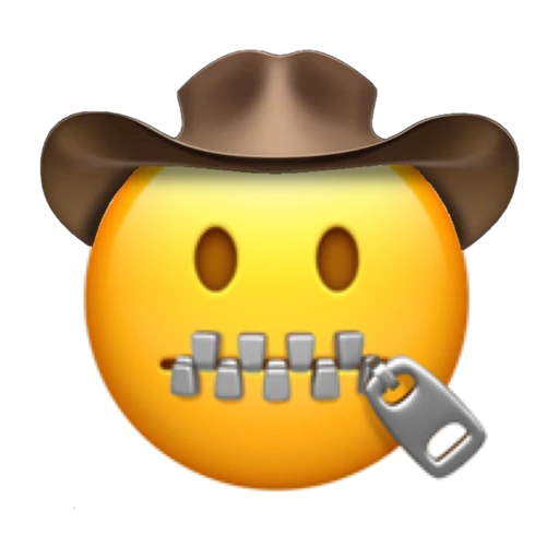 Zipped Cowboy on a transparent background with a brown cowboy hat.