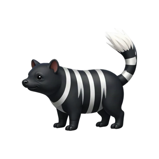 Striped zorilla with bushy tail emoji